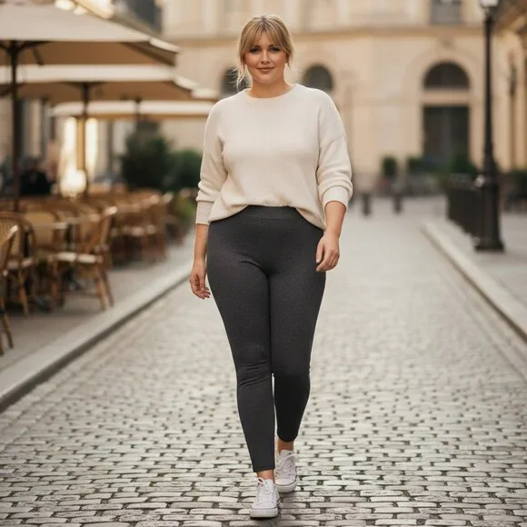 PER SE NORDSTROM Gray Skinny Ankle Knit Pants 1X Plus Pull On Tapered Slim Fit - Picture 11 of 11